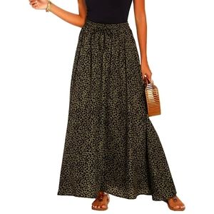 Leopard print maxi summer skirt